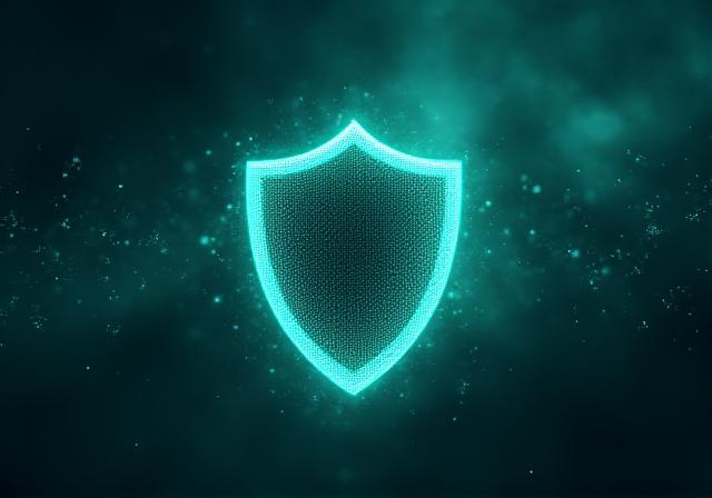 Abstract representation of secure data streaming with cosmic nebulae