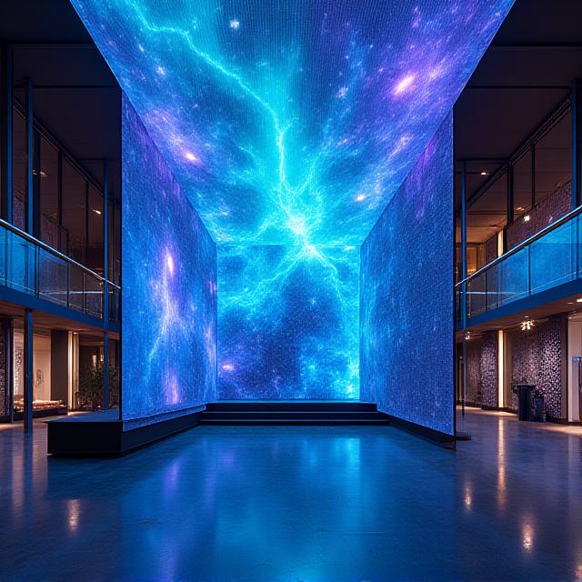 Large scale nebula-inspired art installation in a high-end New York loft